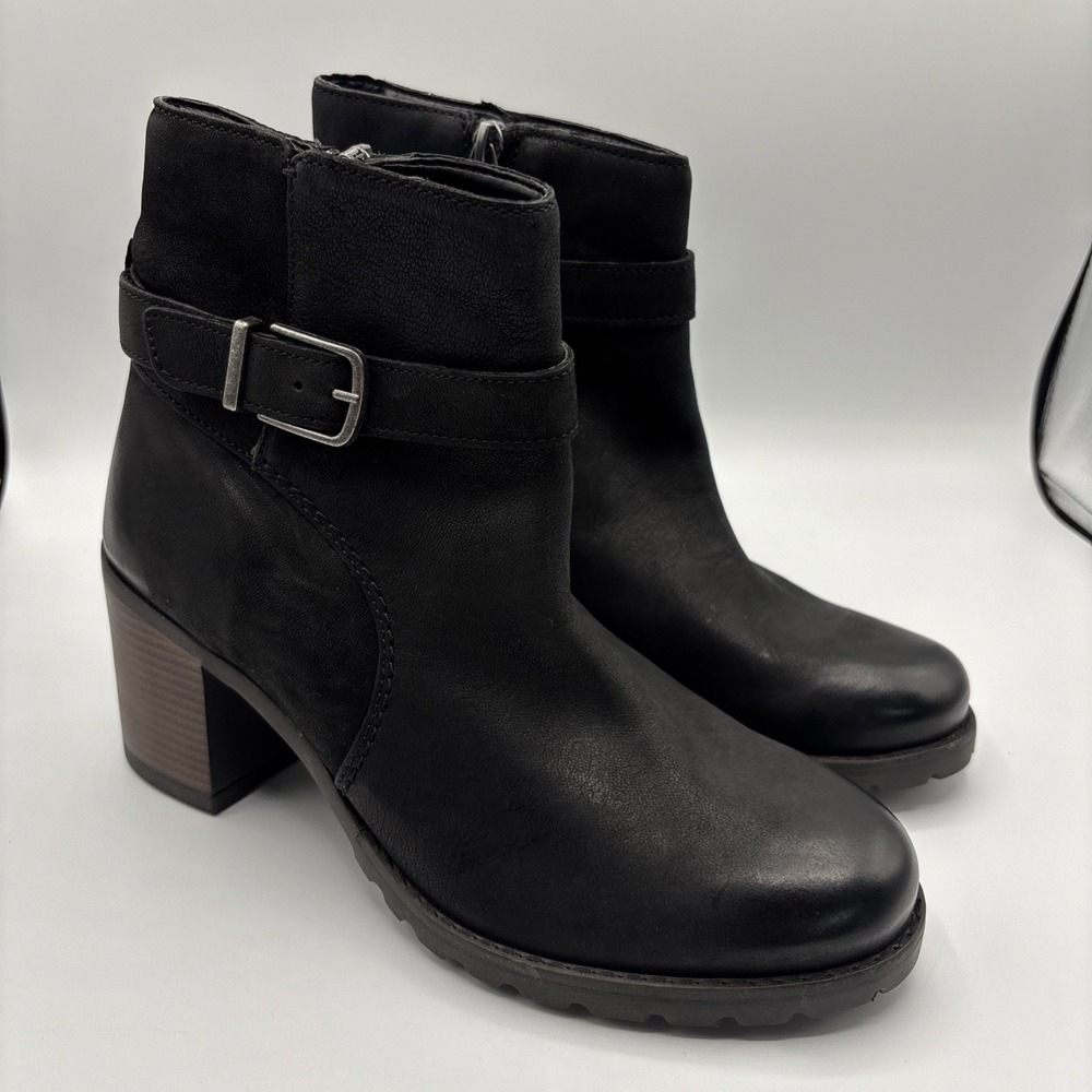 Clarks CLARKWELL HALL Black‎ Leather Ankle Boots Women's Size 9 M